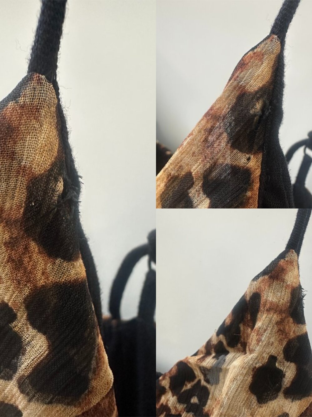 New With Defects Anthropologie Ruffled Chiffon Maxi Dress Leopard Animal Print M - Picture 9 of 16